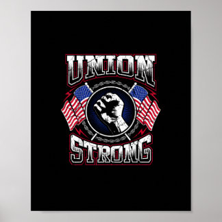 Poster Union Strong Pro - Manifestation syndicale des tra