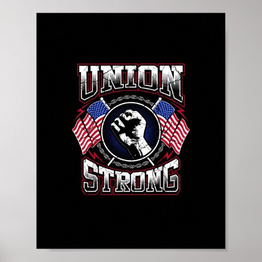 Poster Union Strong Pro - Manifestation syndicale des tra (Devant)