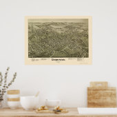 Poster Uniontown, PA Carte panoramique - 1897 (Cuisine)