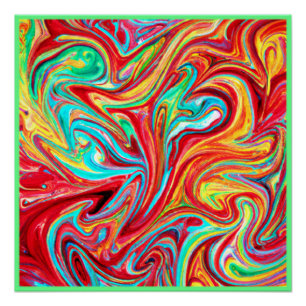 Poster Unique Couleurs Lumineuses Peinture Motif. Command