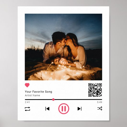 Poster Unique Couple Personnalisé QR Code N'Importe Quell (Devant)