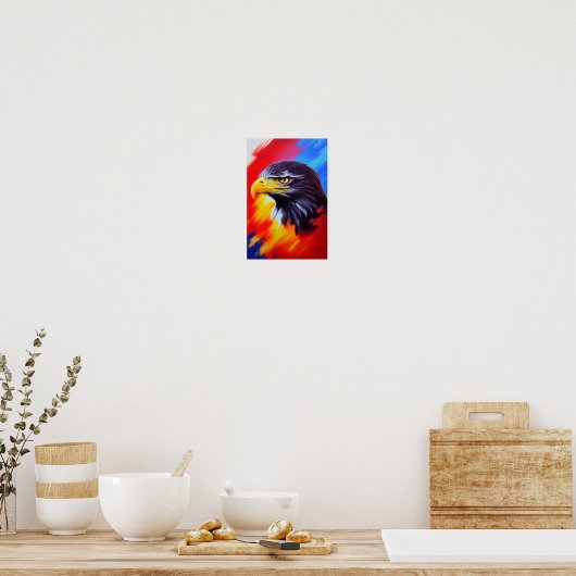 Poster Unique Elegant Majestic Eagle Art numérique arc-en (Cuisine)