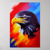 Poster Unique Elegant Majestic Eagle Art numérique arc-en (Devant)