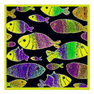 Poster Unique Fish Motifs Art. Acheter maintenant