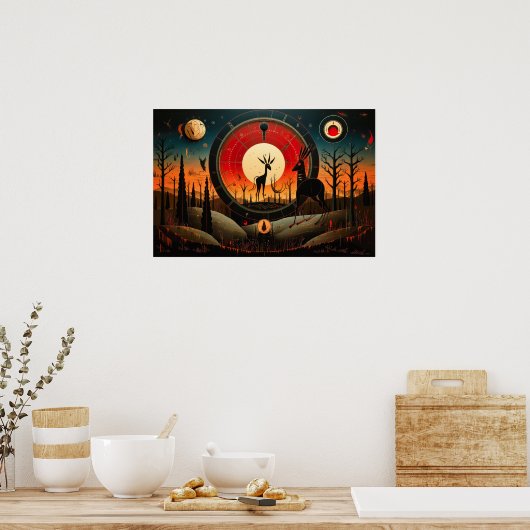 Poster Unique Kokopelli Abstrait (Cuisine)