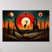 Poster Unique Kokopelli Abstrait (Devant)