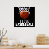 Poster Unique Moderne I Love Basketball (Cuisine)