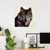 Poster Unique Motivational Wolf Carré créatif (Bureau à domicile)