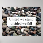 Poster Unis nous sommes divisés nous tombons proverbe (Devant)