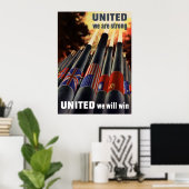 Poster Unis Nous sommes forts (Bureau à domicile)