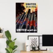 Poster Unis Nous sommes forts (Bureau à domicile)