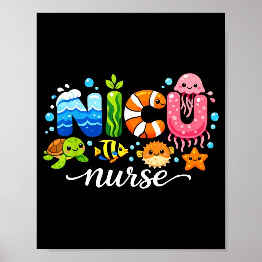 Poster Unité de soins néonatals mignons animaux de l'océa (Devant)