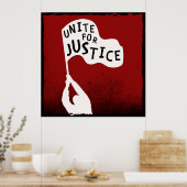 Poster Unite for Justice ! Bannière Slogan (Cuisine)