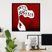 Poster Unite for Justice ! Bannière Slogan (Bureau à domicile)