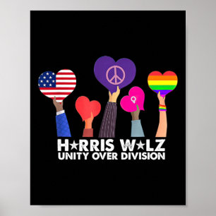 Poster Unité sur division Harris 2024 Wheimer 2024 Vote