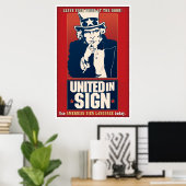 Poster United in Sign (ASL) (Bureau à domicile)
