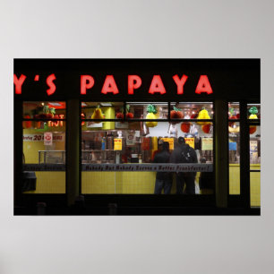 Poster United States, New York. Gray's Papaya: window