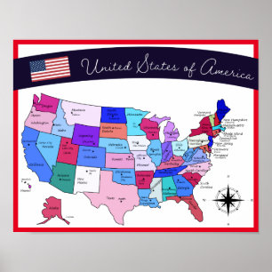 Poster United States of America Educational Home School
