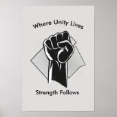 Poster Unity and Strength Inspirational Wall Art (Devant)