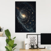 Poster Univers musical abstrait en spirale (Bureau à domicile)