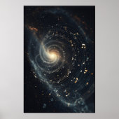 Poster Univers musical abstrait en spirale (Devant)