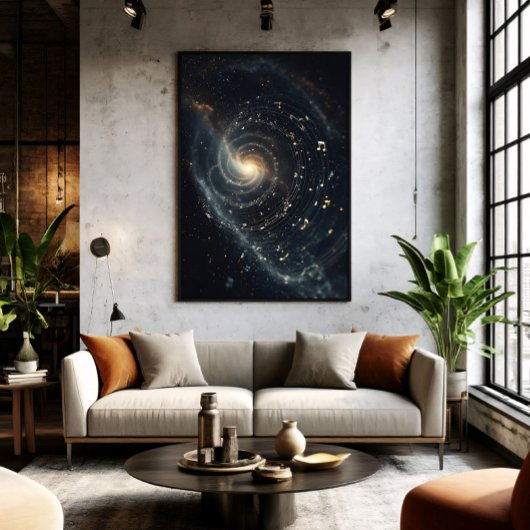 Poster Univers musical abstrait en spirale