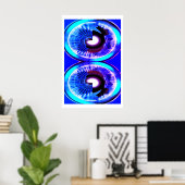 Poster Univers parallèles dans l'art lunaire (Bureau à domicile)