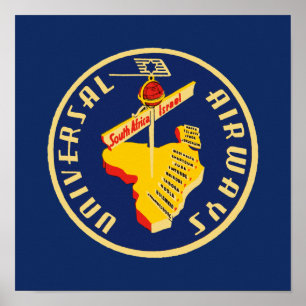 Poster Universal Airways ~ South Africa to Israel