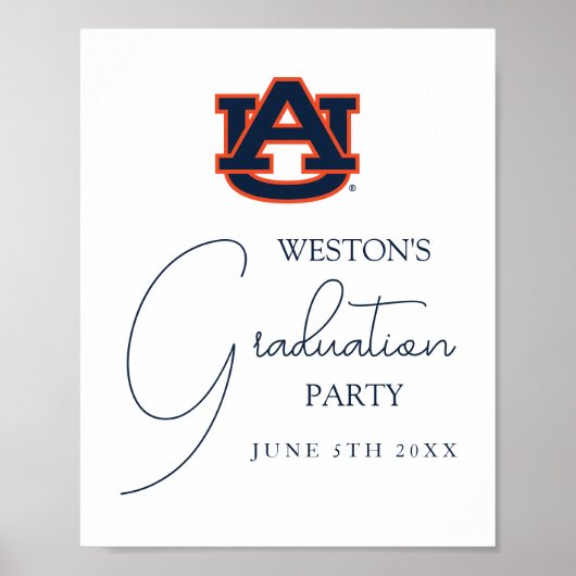 Poster Université d'Auburn | Graduation Party (Devant)