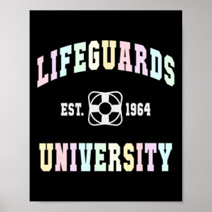 Poster Université de maîtres-nageurs drôles Vacances fami