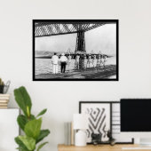 Poster Université du Wisconsin Varsity Rowing 1914 (Bureau à domicile)