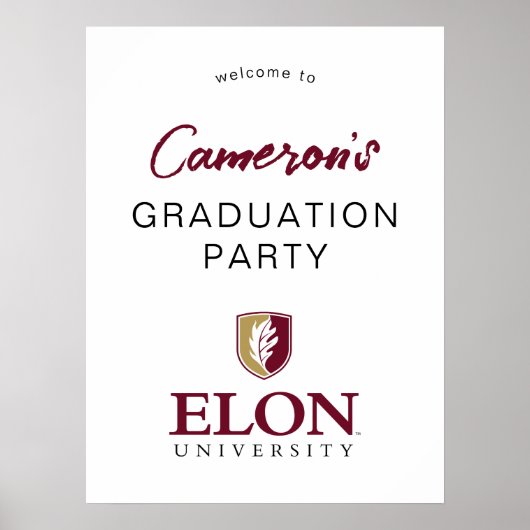 Poster Université Elon E | Diplôme (Devant)