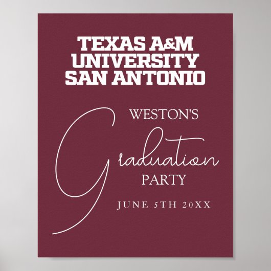 Poster Université Texas A&M de San Antonio (Devant)
