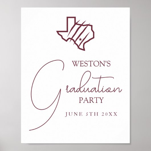 Poster Université Texas A&M de San Antonio | Logo d'état (Devant)