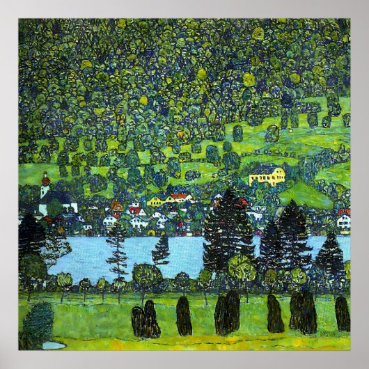 Poster Unterach à l'Altersee par Gustav Klimt (Devant)