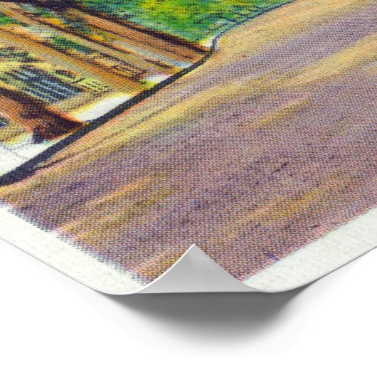 Poster Upper Main Street Vue sur les demeures coloniales (Coin)