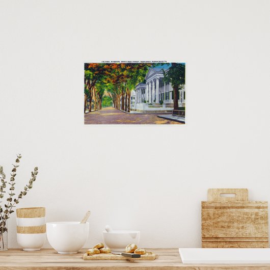 Poster Upper Main Street Vue sur les demeures coloniales (Cuisine)