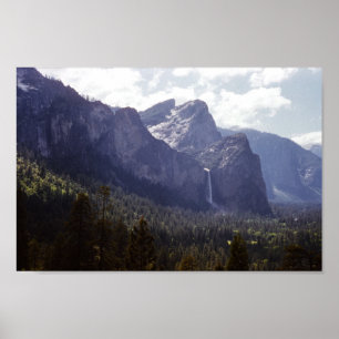Poster Upper Yosemite Falls Californie Vintage
