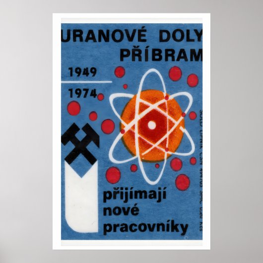Poster Uranium Mining - Matchbox Print - Czech Wall Art (Devant)