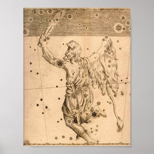 Poster Uranometria Orion Johann Bayer (Devant)