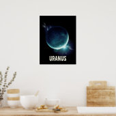 Poster Uranus bleu planète 3d espace univers illustration (Cuisine)