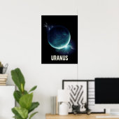 Poster Uranus bleu planète 3d espace univers illustration (Bureau à domicile)