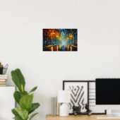 Poster 🎨 Urban Dreamscape Oil Painting Series 🌆 (Bureau à domicile)