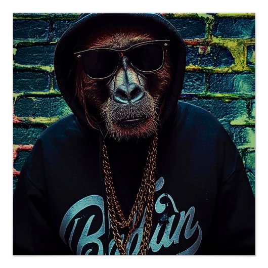 Poster Urban Gorilla – Street Style Canvas Art Print (Devant)