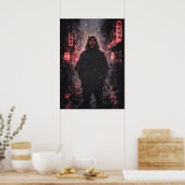 Poster Urban Oni Demon Samurai, Japanese Anime Art (Cuisine)