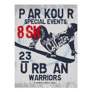 Poster Urban Parkour Extreme Sports Art