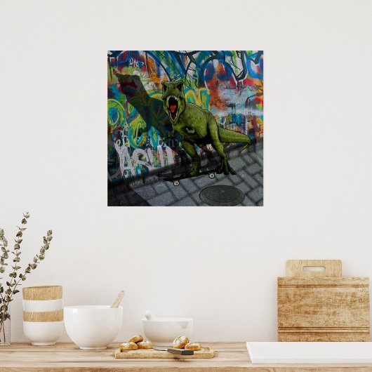 Poster Urban T-Rex (Cuisine)