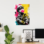 Poster Urban Tactical Figure With Bubblegum Contemporary  (Bureau à domicile)
