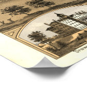 Poster Urbana Illinois 1869 Carte panoramique antique (Coin)