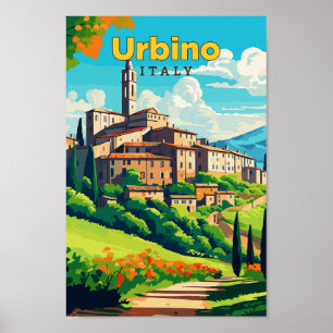Poster Urbino Italie Voyage Art Vintage Illustration
